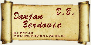Damjan Berdović vizit kartica
